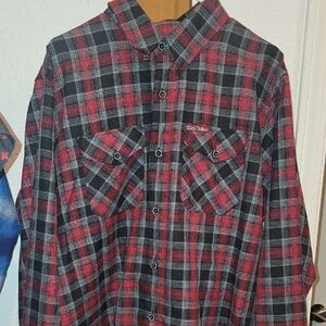 DIXXON Club TATTOO Red and Black Checkered Shirt